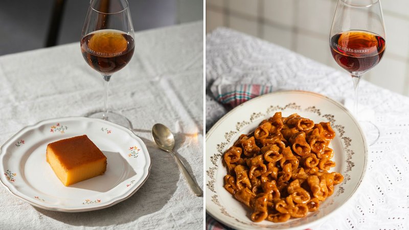 Tocino de Cielo y Palo Cortado o Medium-Pestiños y Cream