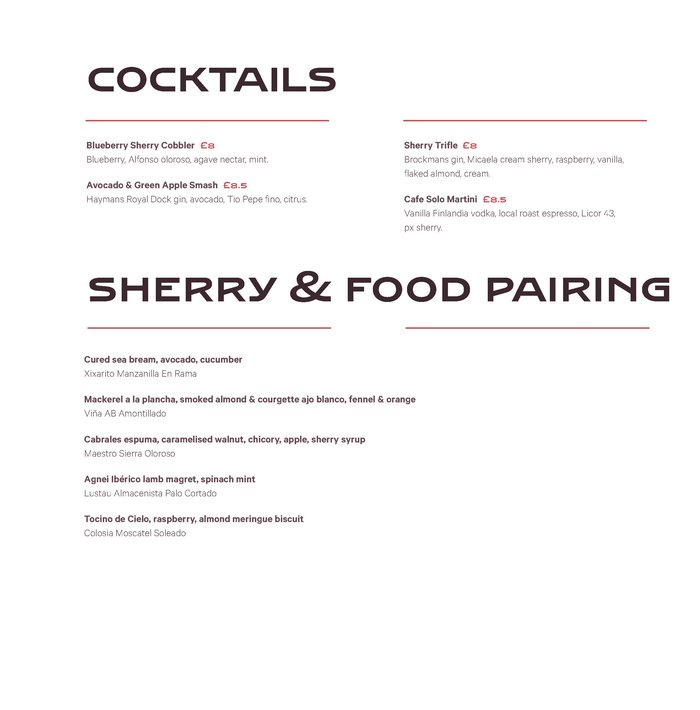 Sherry cocktails & food pairings