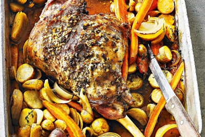 Slow cooked leg of Lamb with Amontillado Sherry