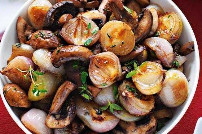 Sherry braised mushrooms